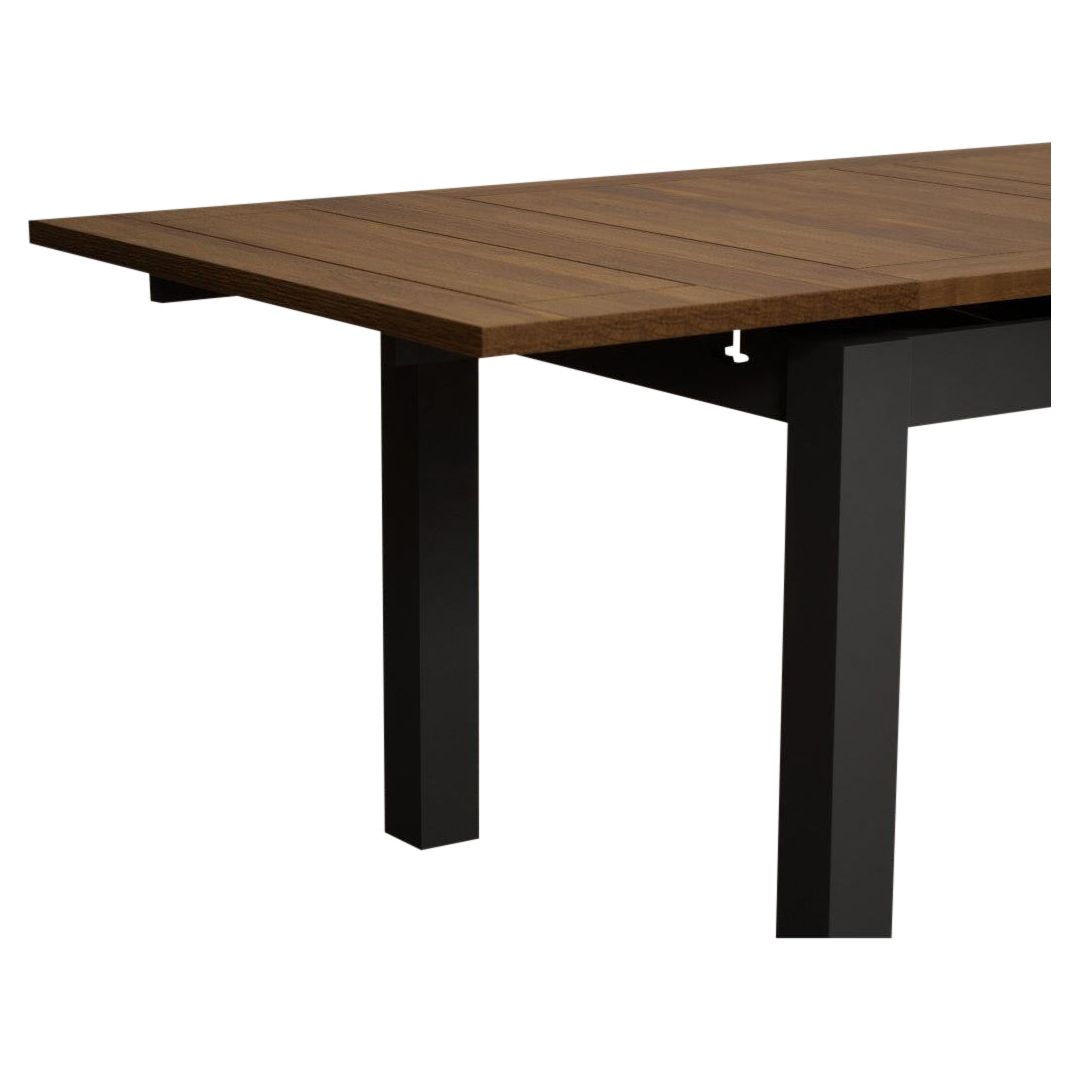 Extending 140cm Oak Charcoal Grey Painted Dining Table