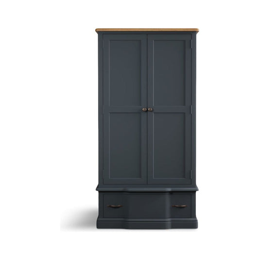 Josephine Oak and Blue Painted Double Wardrobe Storage Josephine 