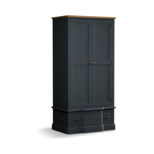 Josephine Oak and Blue Painted Double Wardrobe Storage Josephine 