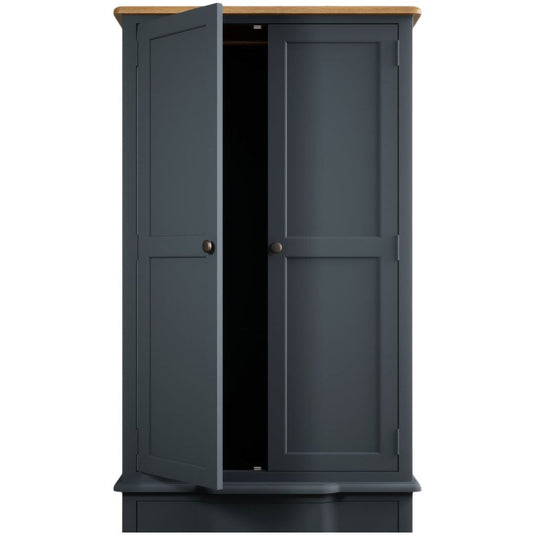 Josephine Oak and Blue Painted Double Wardrobe Storage Josephine 