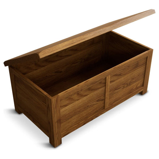 Brantham Rustic Solid Oak Blanket Box Blanket Boxes Country Rustic 