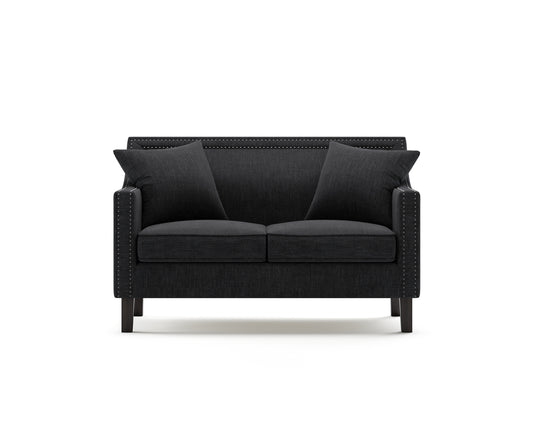Highfield Black Linen 2 Seater Sofa