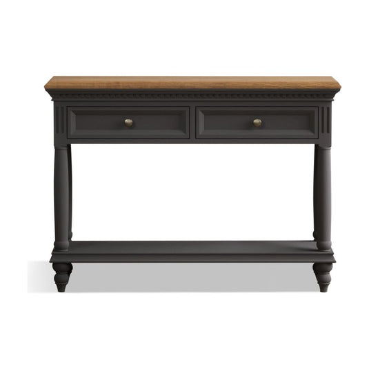 Philippe Oak and Charcoal Grey Painted Console Table