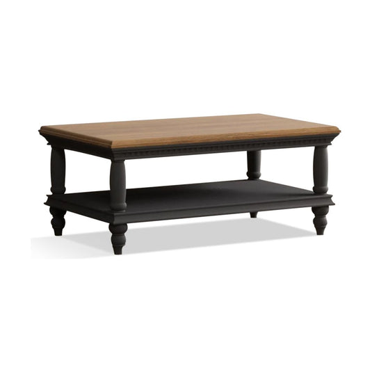 Philippe Oak and Charcoal Grey Painted Petite Coffee Table