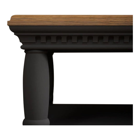 Philippe Oak and Charcoal Grey Painted Petite Coffee Table