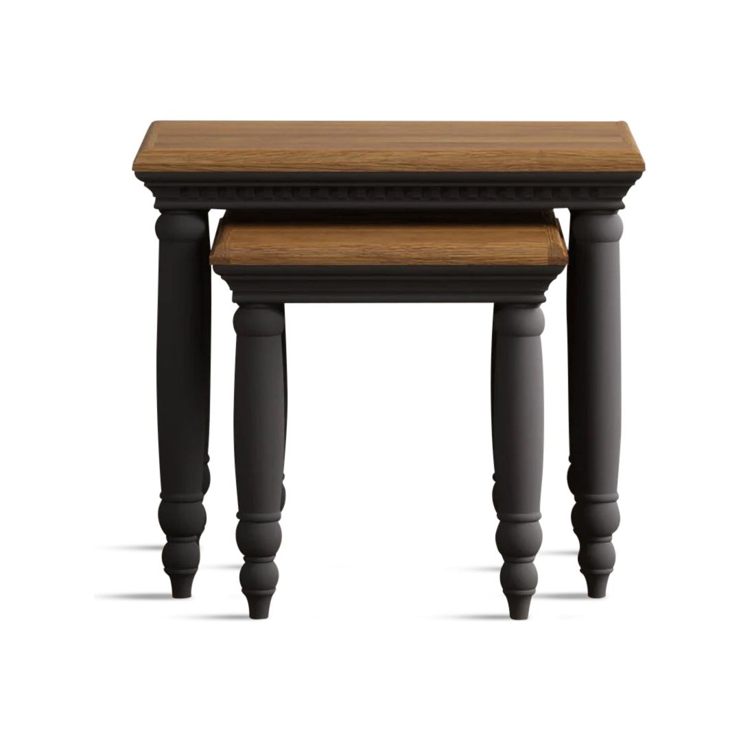 Oak Charcoal Grey Painted Nest Tables