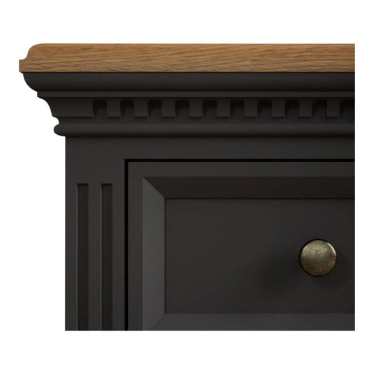 Philippe Oak and Charcoal Grey Painted 2 Drawer Bedside Chest