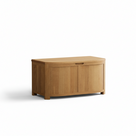Matlock Curved Solid Oak Blanket Box