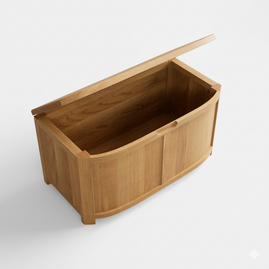Matlock Curved Solid Oak Blanket Box