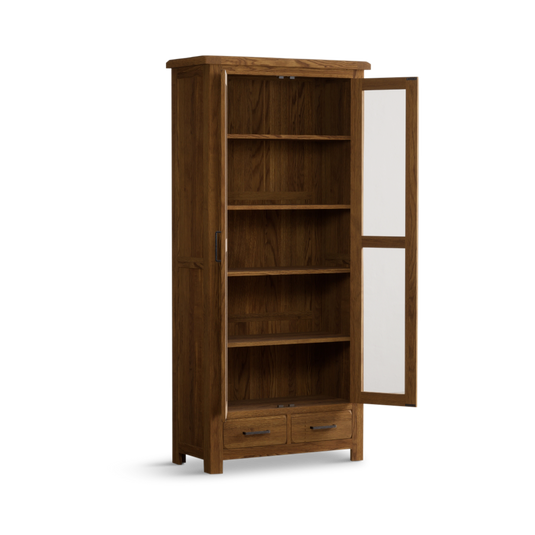 Harleston Rustic Solid Oak Glazed Display Cabinet