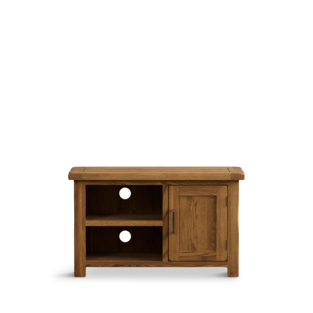 Harleston Rustic Solid Oak Small TV Cabinet | Furniture 48