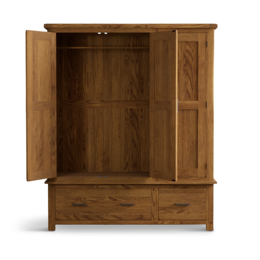 Harleston Rustic Solid Oak Triple Wardrobe