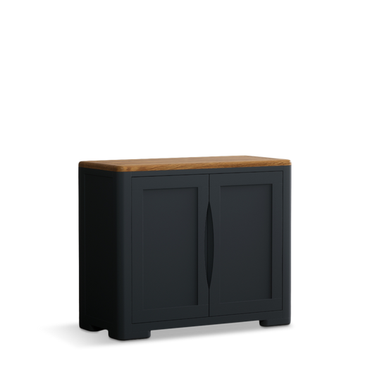 Blair Dark Blue Painted and Rustic Top Small Sideboard