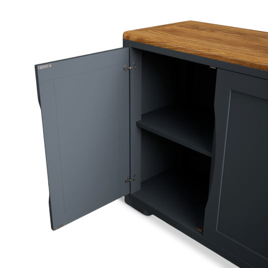 Blair Dark Blue Painted and Rustic Top Small Sideboard