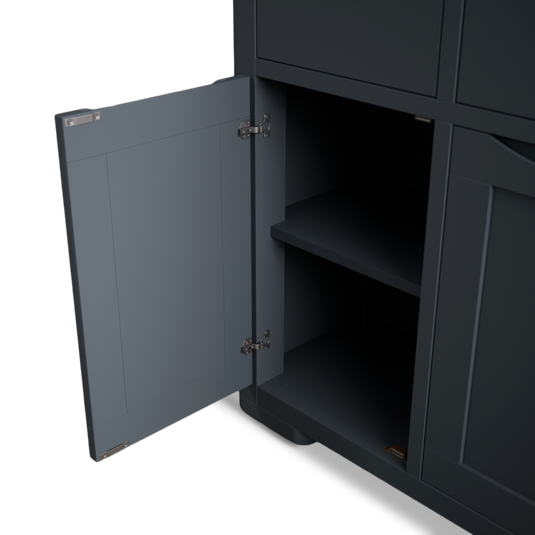 Blair Dark Blue Painted and Rustic Top Hallway Sideboard