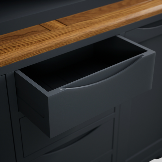 Blair Dark Blue Painted and Rustic Top Large Dresser