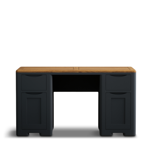 Blair Dark Blue Painted and Rustic Top Computer Desk