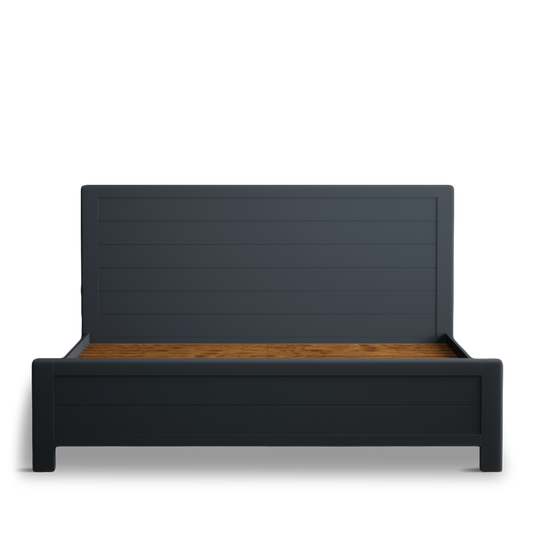 Blair Dark Blue Painted and Rustic Top Super King-Size Bed