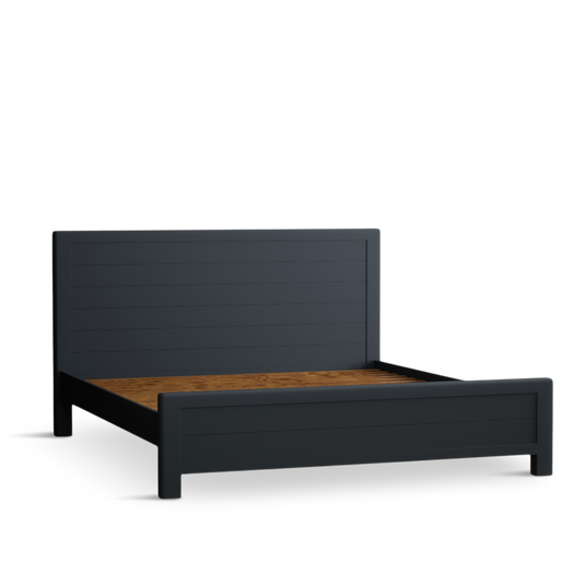 Blair Dark Blue Painted and Rustic Top Super King-Size Bed