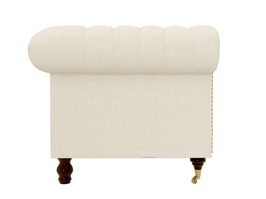 Kensington Chesterfield Ivory Linen 2 Seater Sofa