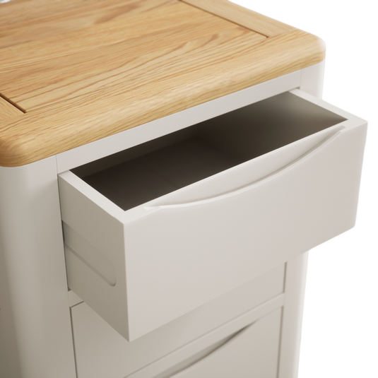 Canberra Soft White Painted 5 Drawer Tallboy