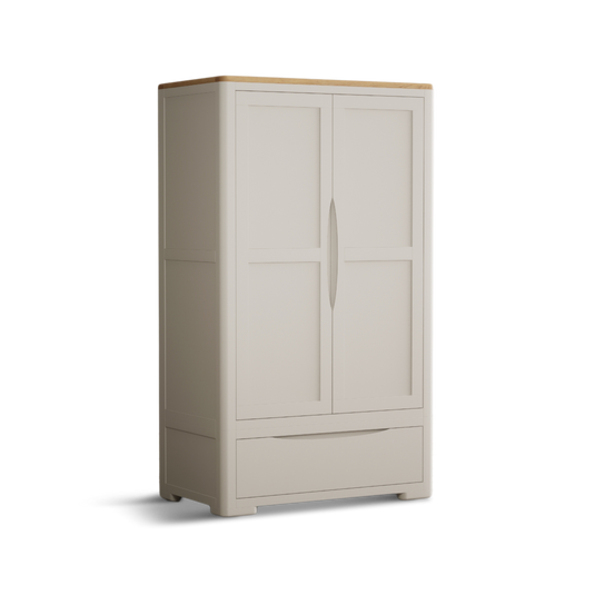 Canberra Soft White Painted Double Wardrobe