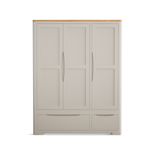 Canberra Soft White Painted Triple Wardrobe