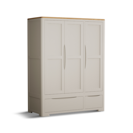 Canberra Soft White Painted Triple Wardrobe