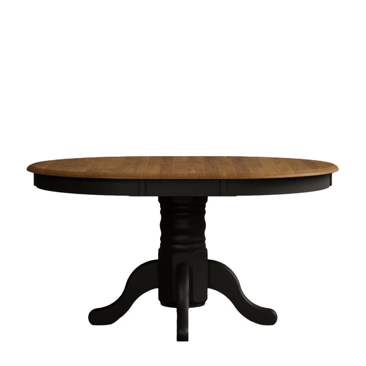 Extending Whatley 100cm-130cm Oak and Black Painted Pedestal Dining Table