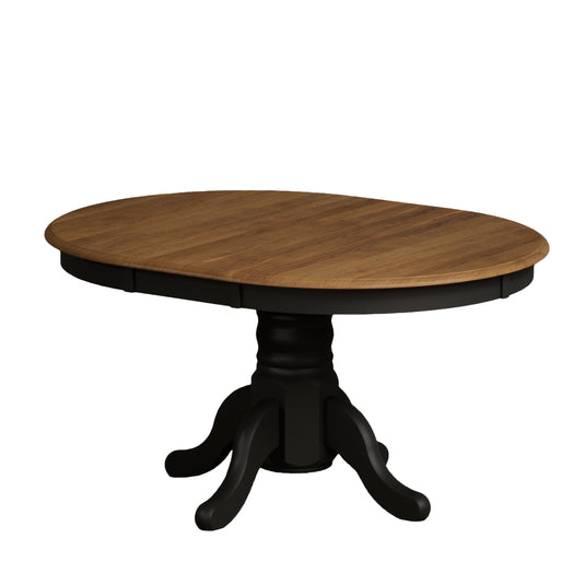 Extending Whatley 100cm-130cm Oak and Black Painted Pedestal Dining Table