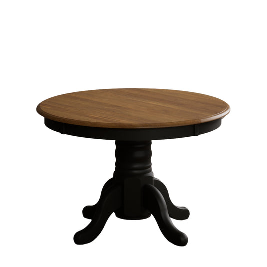 Extending Whatley 100cm-130cm Oak and Black Painted Pedestal Dining Table