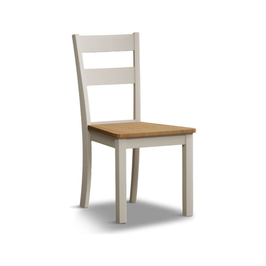 Faversham Cream Painted Chairs with Oak Seat Pad (Pair) Dining Chair Faversham 