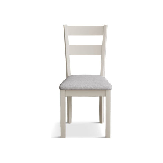 Faversham Cream Painted Chairs with Light Grey Fabric Seat Pad (Pair) Dining Chair Faversham 