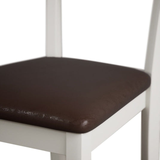 Faversham Signal White Painted Chairs with Chocolate Brown Fabric Seat Pad (Pair) Dining Chair Faversham 