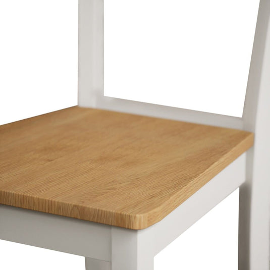 Faversham Signal White Painted Chairs with Oak Seat Pad (Pair) Dining Chair Faversham 