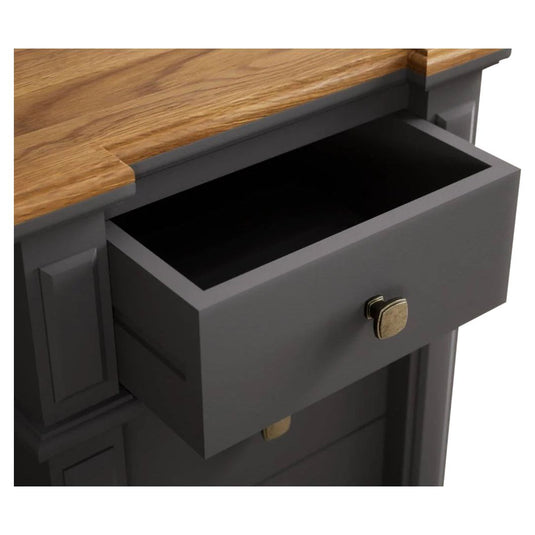 Bewley Oak and Charcoal Grey Painted 5 Drawer Tallboy