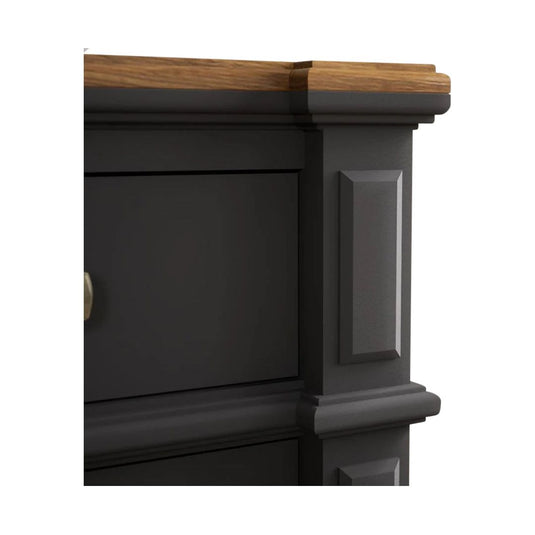 Bewley Oak and Charcoal Grey Painted 5 Drawer Tallboy