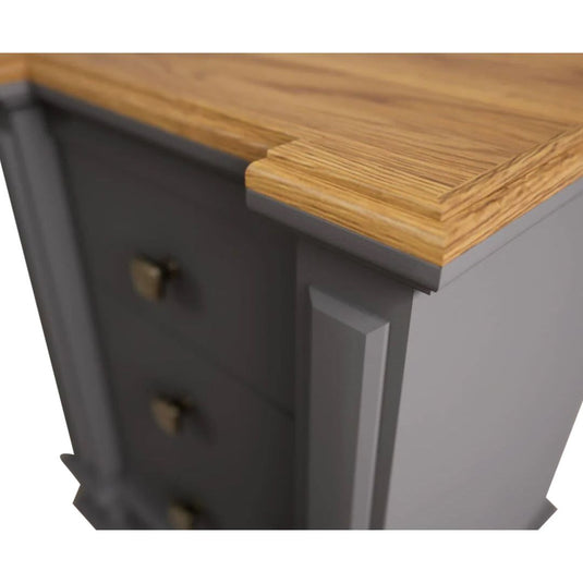 Bewley Oak and Charcoal Grey Painted 3 Drawer Bedside Chest