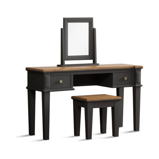 Bewley Oak and Charcoal Grey Painted Dressing Table Set