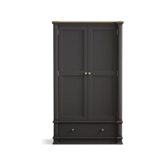 Bewley Oak and Charcoal Grey Painted Double Wardrobe