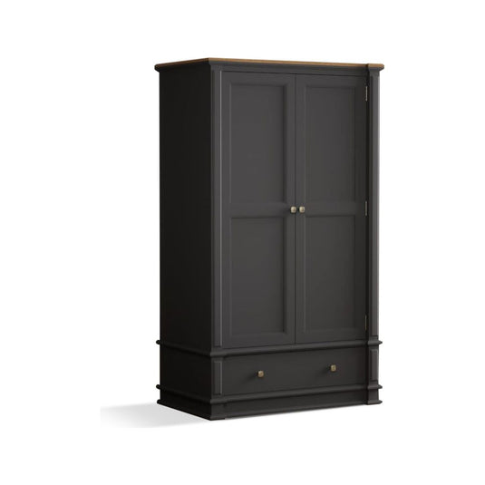 Bewley Oak and Charcoal Grey Painted Double Wardrobe