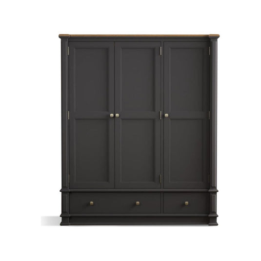 Bewley Oak and Charcoal Grey Painted Triple Wardrobe