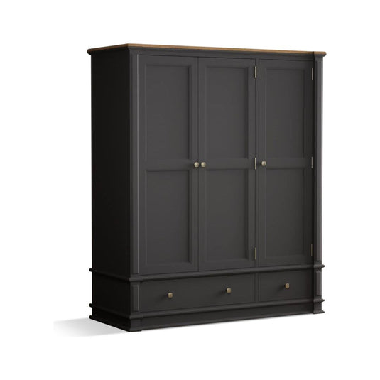 Bewley Oak and Charcoal Grey Painted Triple Wardrobe