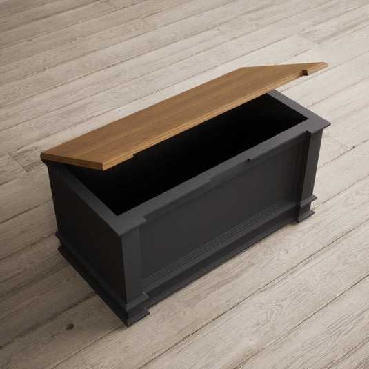 Bewley Oak and Charcoal Grey Painted Blanket Box