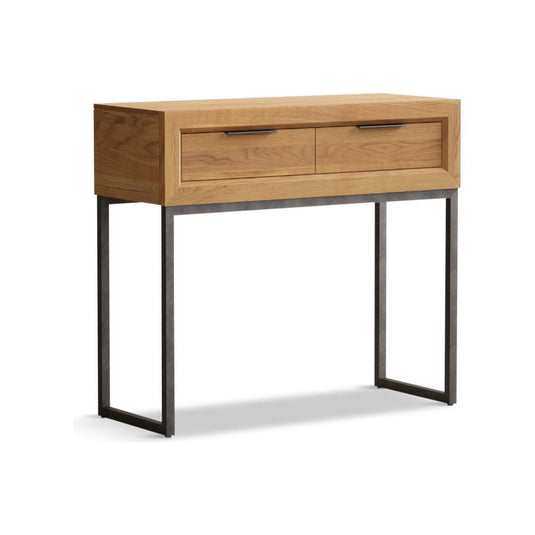 Attica Solid Oak Storage Console Table