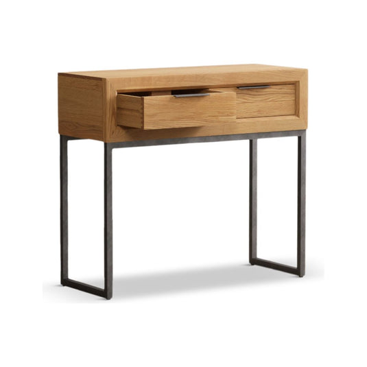 Attica Solid Oak Storage Console Table