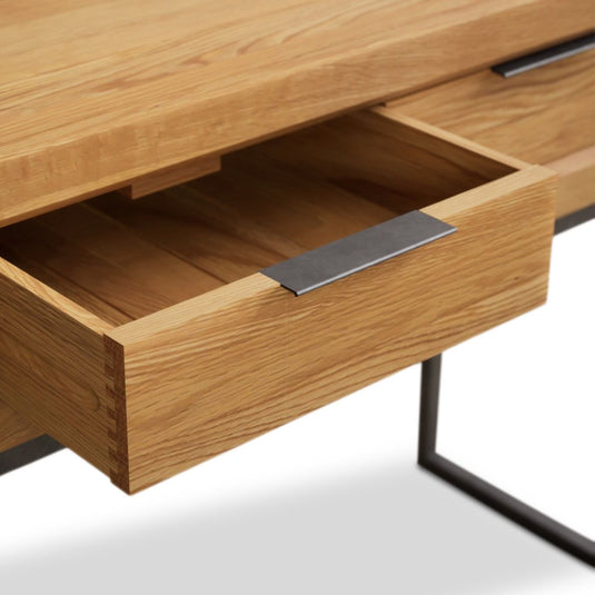 Attica Solid Oak Storage Console Table