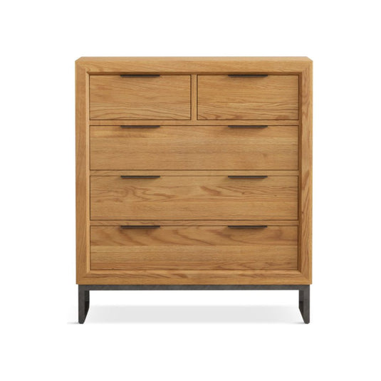 Loft Solid Oak 2 Over 3 Chest of Drawers Chest of Drawers Loft 