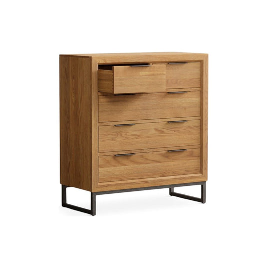 Loft Solid Oak 2 Over 3 Chest of Drawers Chest of Drawers Loft 