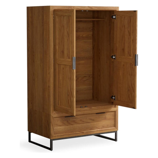 Loft Solid Oak Double Wardrobe Wardrobes Loft 